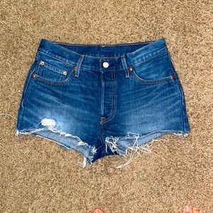 Levis 501 mini shorts for women